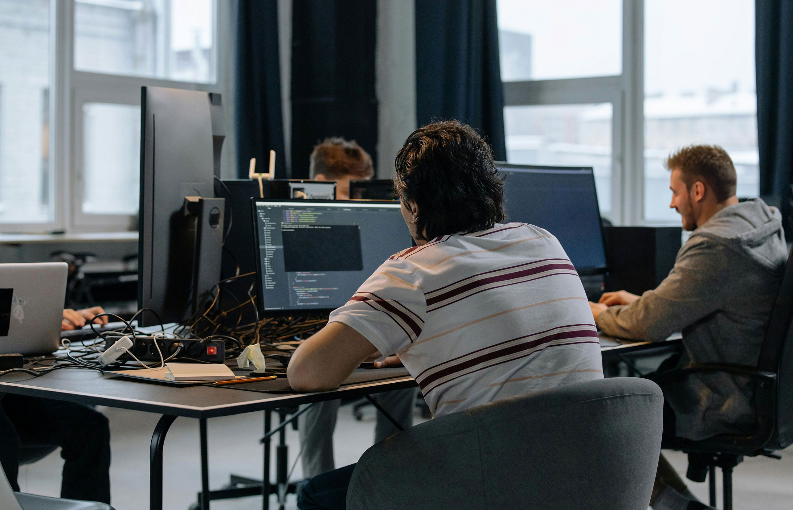 Team working together in an office